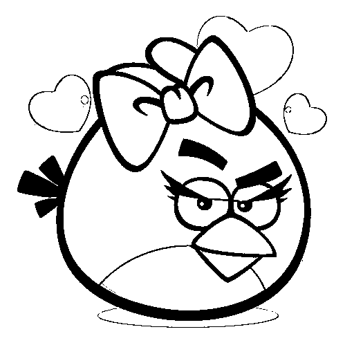 Dibujos para colorear de Angry Birds: Novia de Red Bird muy ... Dibujos para colorear de Angry Birds: Novia de Red Bird muy ...