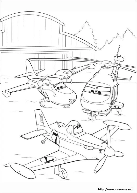 Dibujos para colorear de Aviones: Equipo de rescate Dibujos para colorear de Aviones: Equipo de rescate