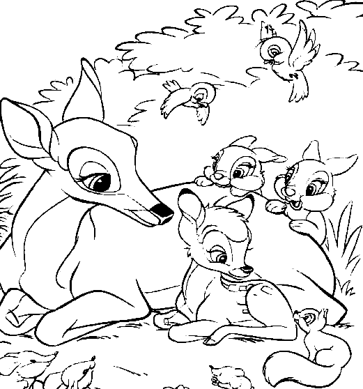 Dibujos para colorear de Bambi, Plantillas para colorear de Bambi