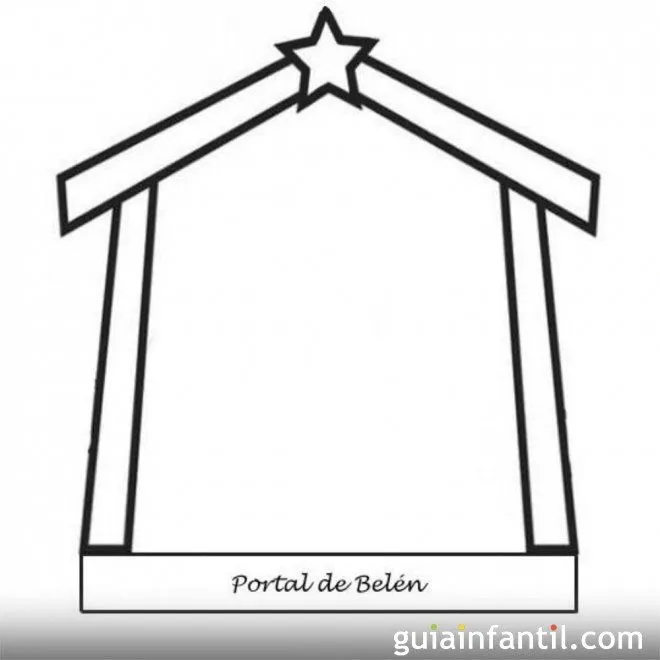 Dibujo del Portal de Belén para colorear - Dibujos para recortar y ... Dibujo del Portal de Belén para colorear - Dibujos para recortar y ...