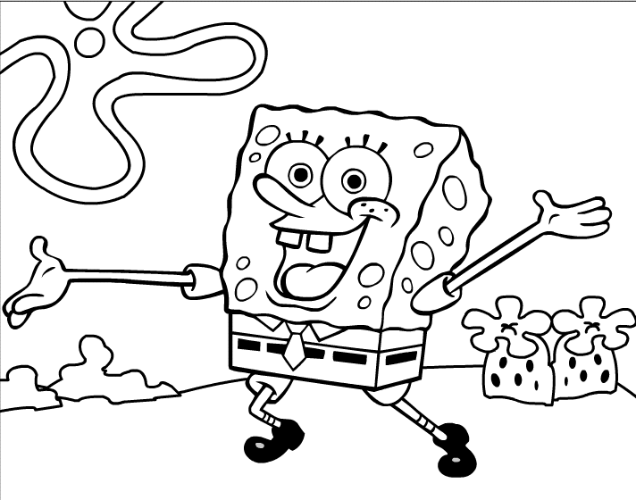 DIBUJOS PARA COLOREAR BOB ESPONJA:BOB CANTANDO : COSAS PARA NIÑOS