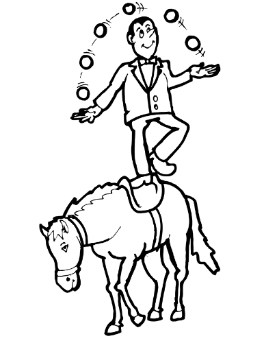 Dibujos para colorear caballos en el circo | Jugar y colorear Dibujos para colorear caballos en el circo | Jugar y colorear
