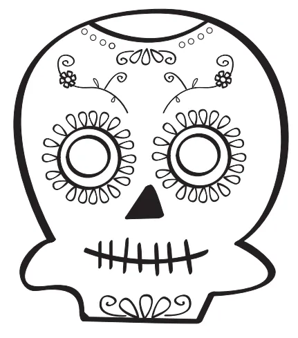 Dibujos para Colorear: Calaveras día de los muertos para colorear