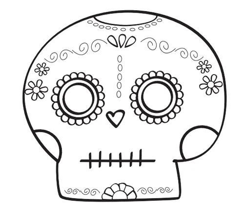 Dibujos para Colorear: Calaveras día de los muertos para colorear