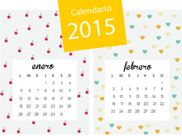 Dibujos para Colorear: Calendario 2015 para imprimir