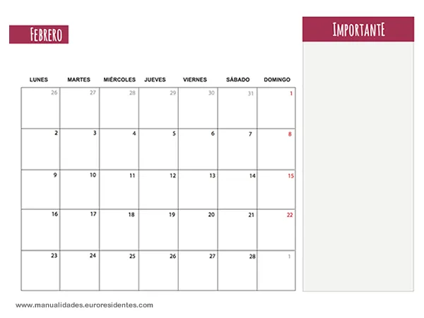 Dibujos para Colorear: Calendario Febrero 2015.Calendarios ... Dibujos para Colorear: Calendario Febrero 2015.Calendarios ...