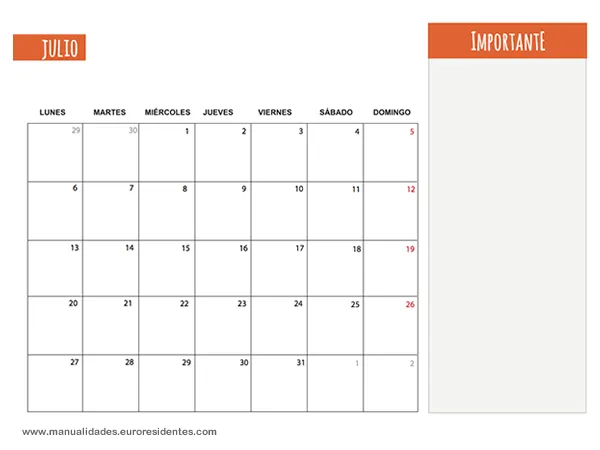 Dibujos para Colorear: Calendario Julio 2015. Calendarios ... Dibujos para Colorear: Calendario Julio 2015. Calendarios ...