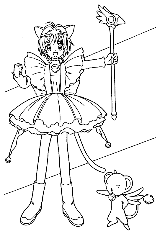 Dibujos para colorear de Card Captor Sakura, Cazadora de Cartas ...