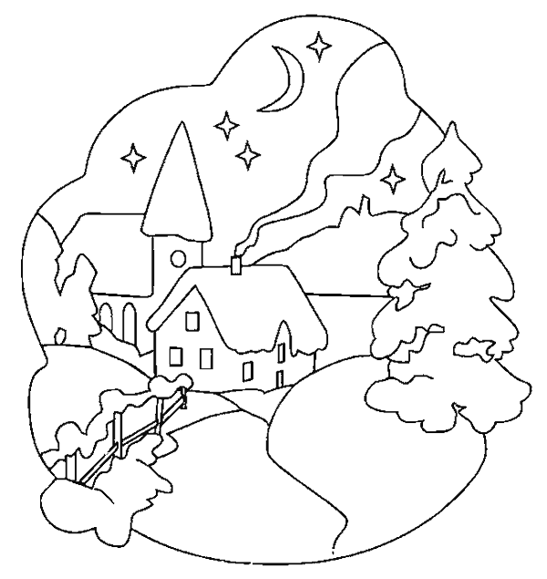 Busco Imágenes: Dibujos para colorear de Casas de navidad Busco Imágenes: Dibujos para colorear de Casas de navidad