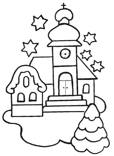 Dibujos para colorear de Casas de navidad, Plantillas para ...