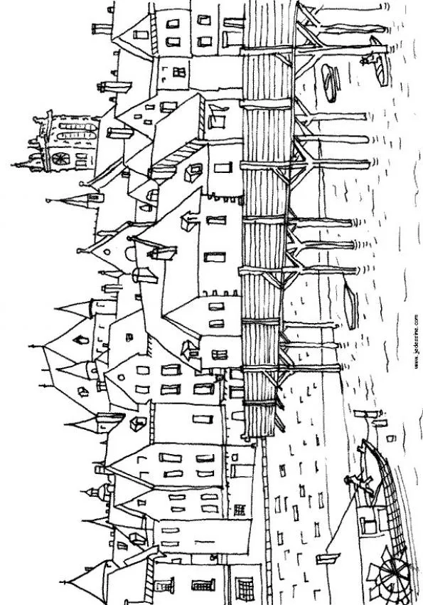 Dibujos para colorear CASTILLOS, París durante la Edad Media para ... Dibujos para colorear CASTILLOS, París durante la Edad Media para ...