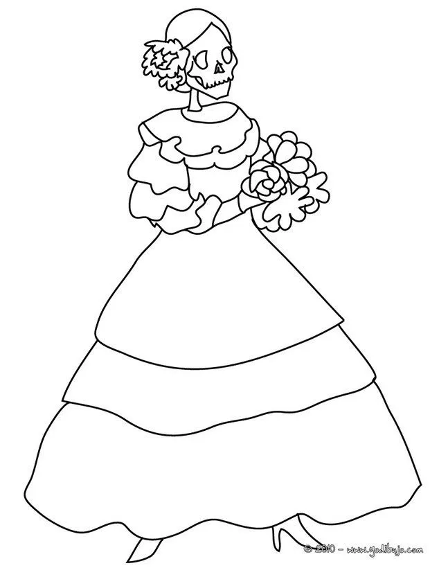 Dibujos para colorear la catrina el dia de los muertos - es.hellokids.com