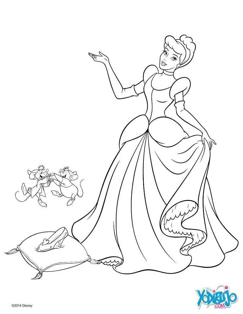 Dibujos para colorear la CENICIENTA, La zapatilla de Cristal para ... Dibujos para colorear la CENICIENTA, La zapatilla de Cristal para ...