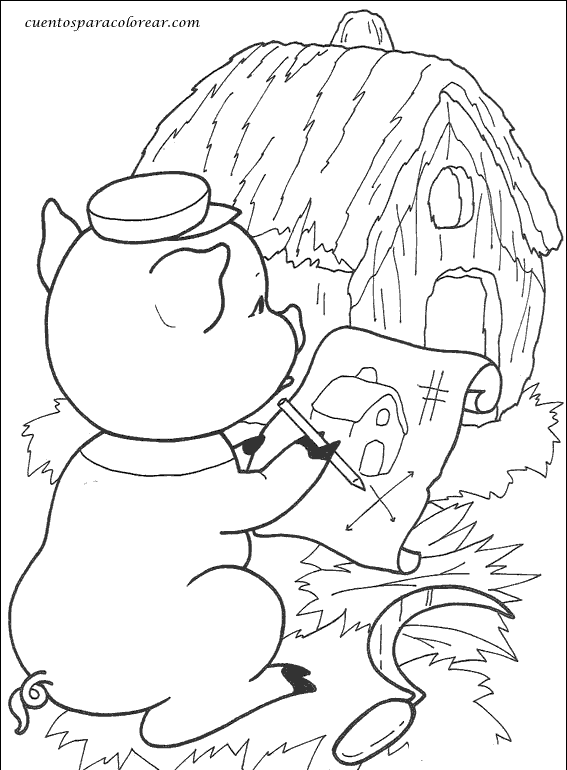 Dibujos para Colorear: Los tres cerditos