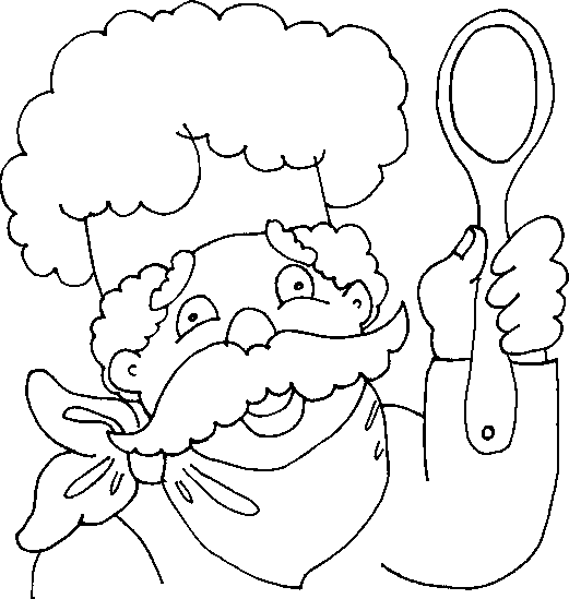 Dibujos para colorear de Cocineros, Chef, Plantillas para colorear ...