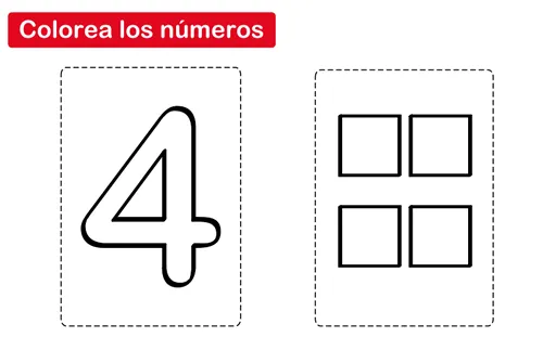Dibujos para Colorear: Colorear el número 4 Dibujos para Colorear: Colorear el número 4