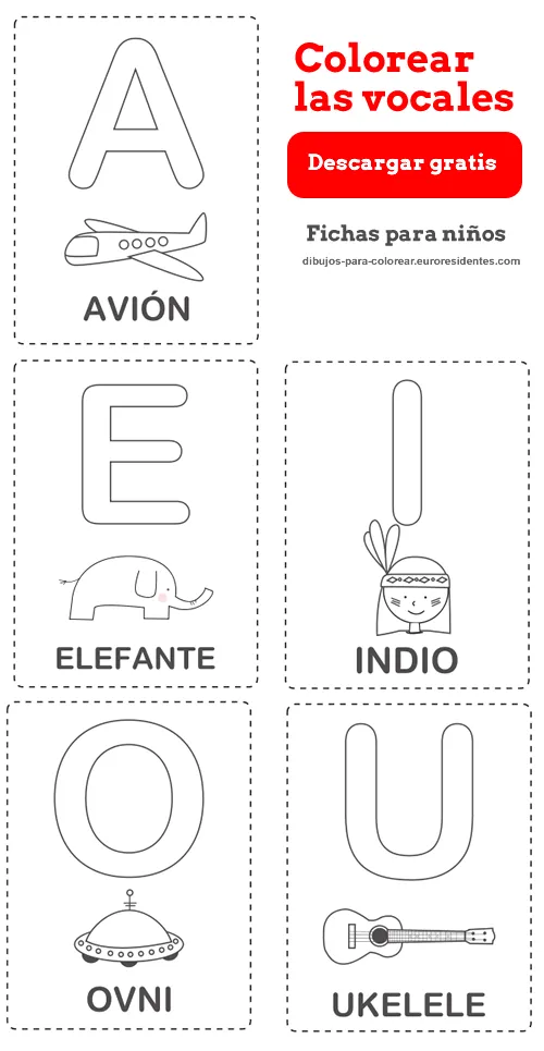 Dibujos para Colorear: Colorear vocales