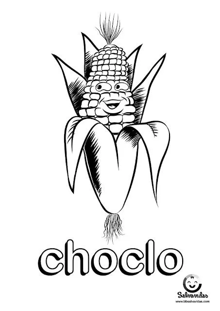 Dibujos para colorear Coloring Pages Verduras - choclo | Dibujos ...