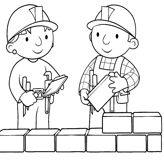 Dibujos para colorear de Construccion, obreros, paletas ...