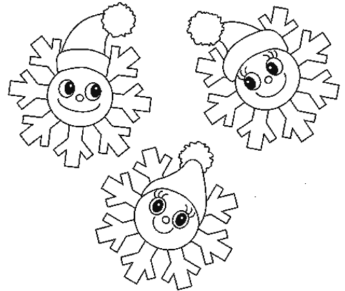 Dibujos para colorear de Copos de Nieve en navidad, Plantillas ...