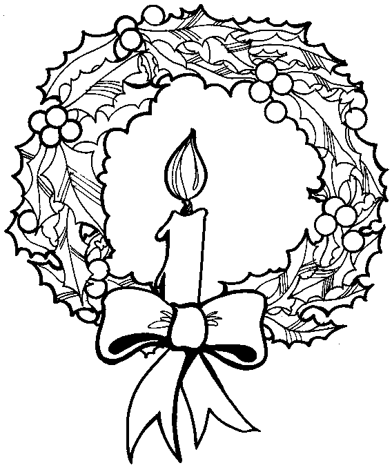 Dibujos para colorear de Coronas de navidad, coronas de Adviento ...