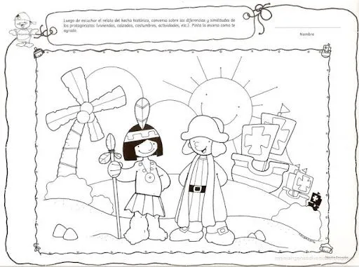 Dibujos para colorear Cristóbal Colón y las carabelas | Colorear Dibujos para colorear Cristóbal Colón y las carabelas | Colorear