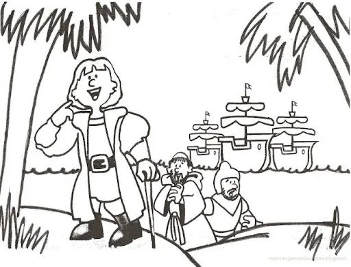 Dibujos para colorear Cristóbal Colón y las carabelas | Colorear Dibujos para colorear Cristóbal Colón y las carabelas | Colorear