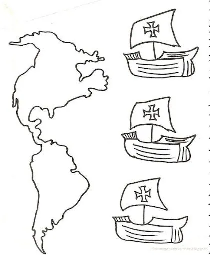 Dibujos para colorear Cristóbal Colón y las carabelas | Colorear Dibujos para colorear Cristóbal Colón y las carabelas | Colorear