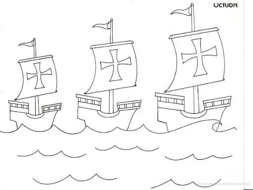 Dibujos para colorear Cristóbal Colón y las carabelas | Colorear Dibujos para colorear Cristóbal Colón y las carabelas | Colorear