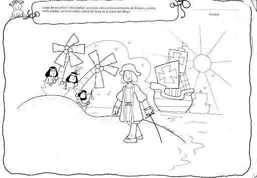 Dibujos para colorear Cristóbal Colón descubrimiento América ... Dibujos para colorear Cristóbal Colón descubrimiento América ...