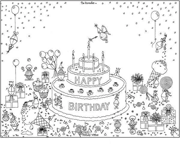 Dibujos para colorear de Cumpleaños, aniversarios, Plantillas para ... Dibujos para colorear de Cumpleaños, aniversarios, Plantillas para ...