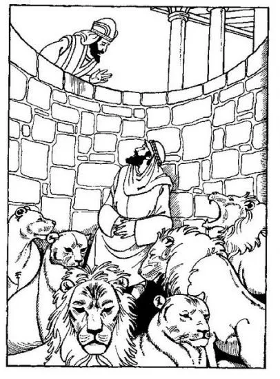Dibujos para colorear daniel en el foso de los leones - Imagui