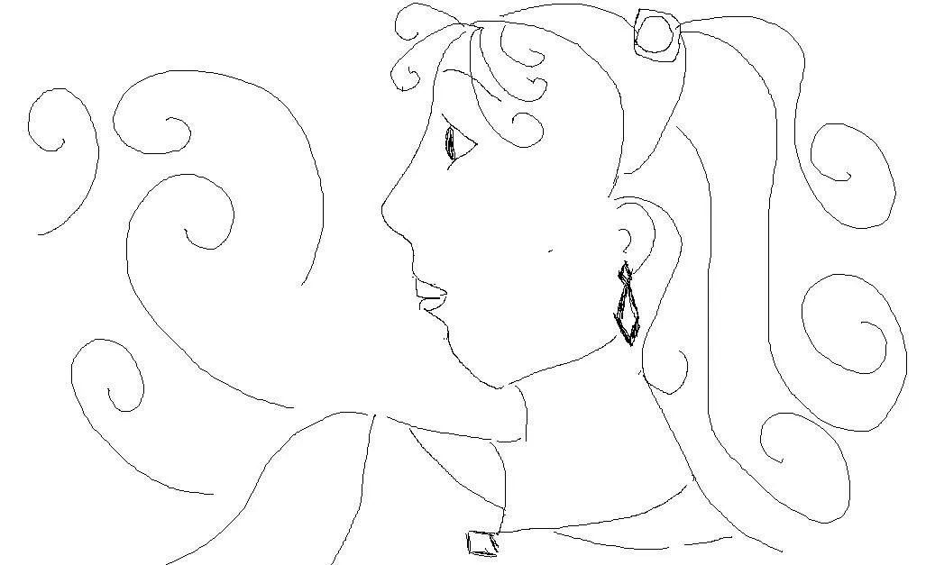 Dibujos para colorear ,de perfiles : una joven