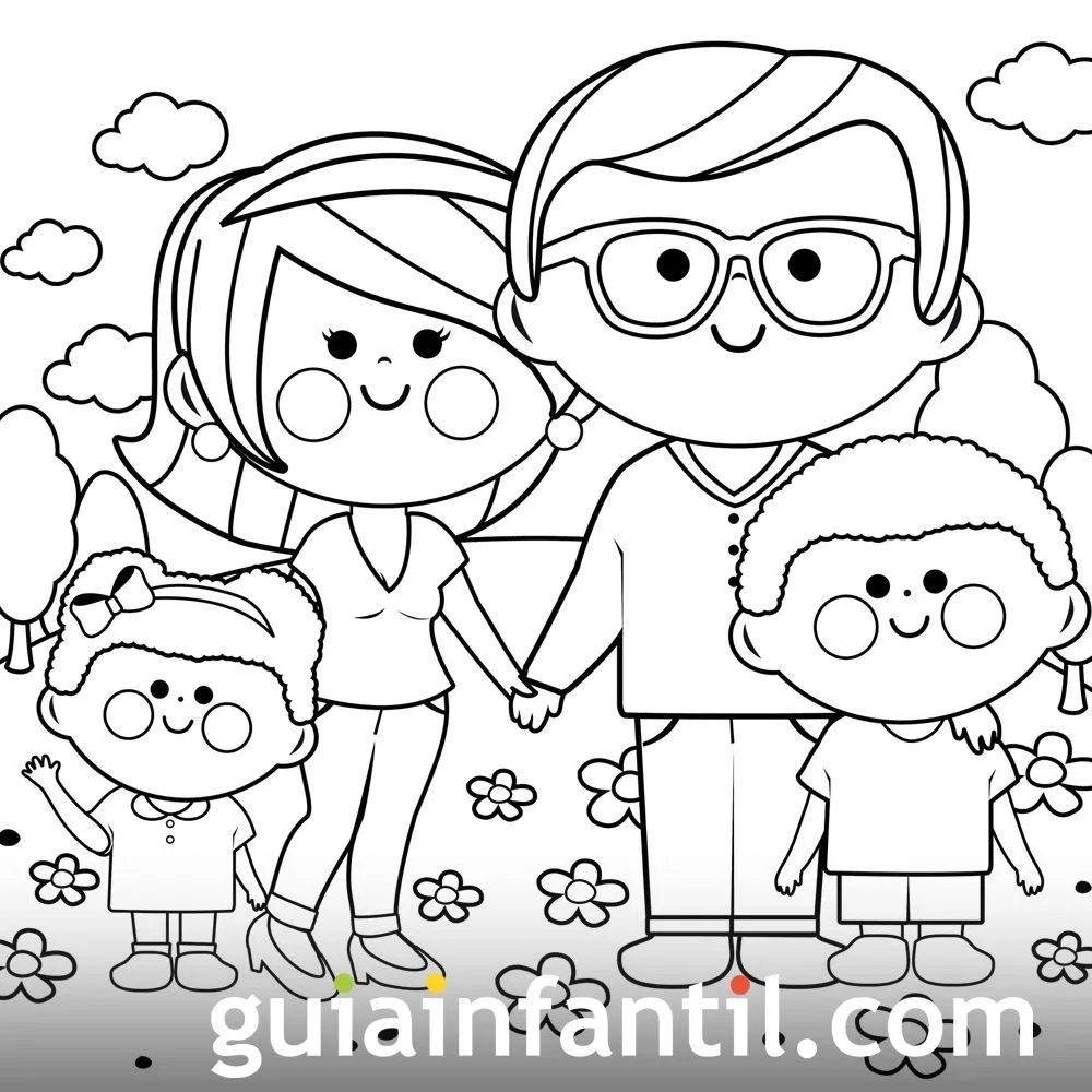 Dibujos para colorear. Derecho del niño a tener una familia Dibujos para colorear. Derecho del niño a tener una familia