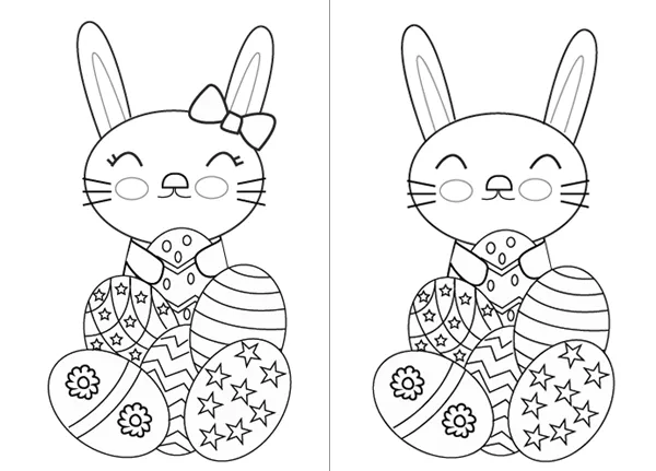 Dibujos para Colorear: Dibujo del conejito de Pascua para imprimir