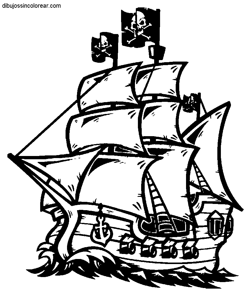 Dibujos Sin Colorear: Dibujos de Barcos Pirata para Colorear Dibujos Sin Colorear: Dibujos de Barcos Pirata para Colorear
