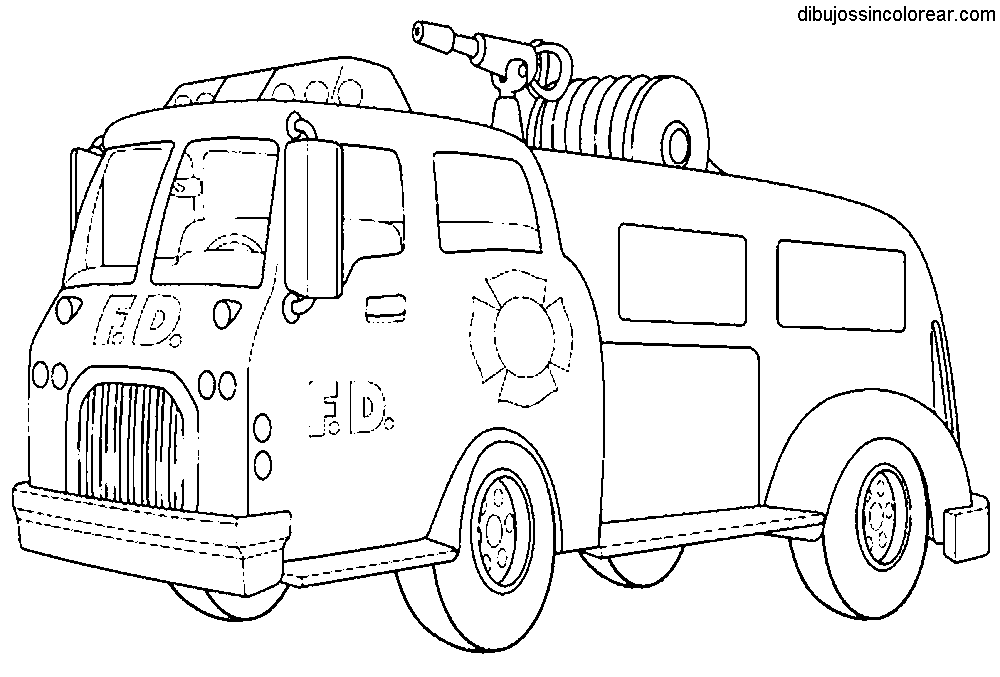 Dibujos Sin Colorear: Dibujos de Camiones de Bomberos para Colorear Dibujos Sin Colorear: Dibujos de Camiones de Bomberos para Colorear