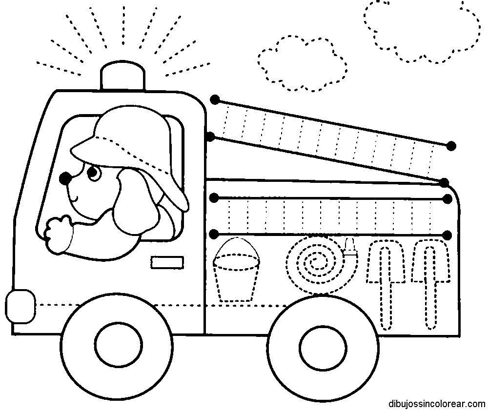 Dibujos Sin Colorear: Dibujos de Camiones de Bomberos para Colorear Dibujos Sin Colorear: Dibujos de Camiones de Bomberos para Colorear