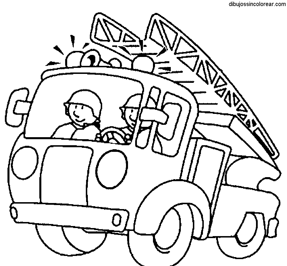 Dibujos Sin Colorear: Dibujos de Camiones de Bomberos para Colorear Dibujos Sin Colorear: Dibujos de Camiones de Bomberos para Colorear