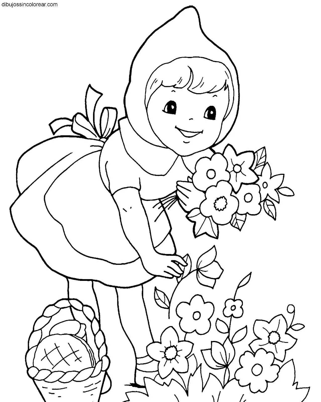 Dibujos Sin Colorear: Dibujos de La Caperucita Roja para Colorear Dibujos Sin Colorear: Dibujos de La Caperucita Roja para Colorear