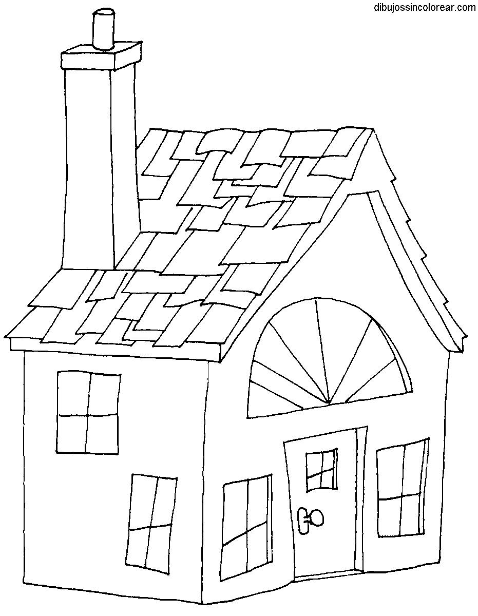 Dibujos Sin Colorear: Dibujos de Casas para Colorear Dibujos Sin Colorear: Dibujos de Casas para Colorear