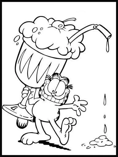 Dibujos para colorear: Dibujos para colorear - Garfield con copa ...