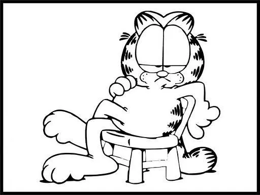 Dibujos para colorear: Dibujos para colorear - Garfield sentado Dibujos para colorear: Dibujos para colorear - Garfield sentado