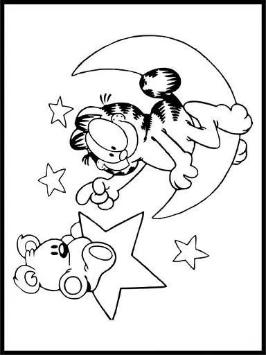 Dibujos para colorear: Dibujos para colorear - Garfield en el espacio