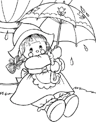 Dibujos para colorear: Dibujos para colorear - Muñeca con paraguas Dibujos para colorear: Dibujos para colorear - Muñeca con paraguas