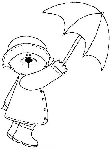 Dibujos para colorear: Dibujos para colorear - Osito con paraguas Dibujos para colorear: Dibujos para colorear - Osito con paraguas