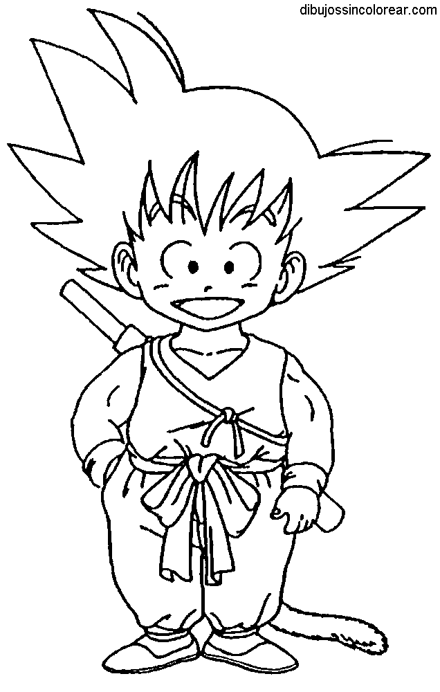 Dibujos Sin Colorear: Dibujos de Goku de pequeño (Dragonball) para ...