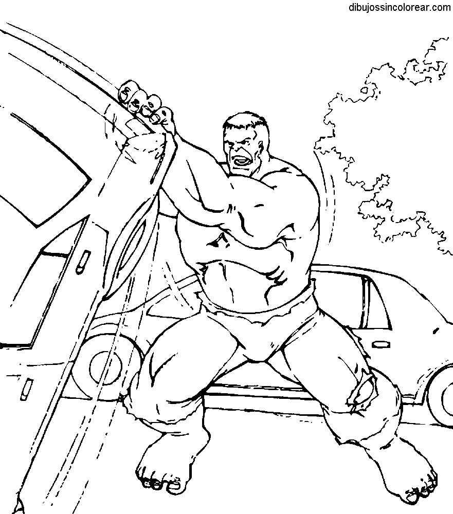 Dibujos Sin Colorear: Dibujos de el Increible Hulk para Colorear