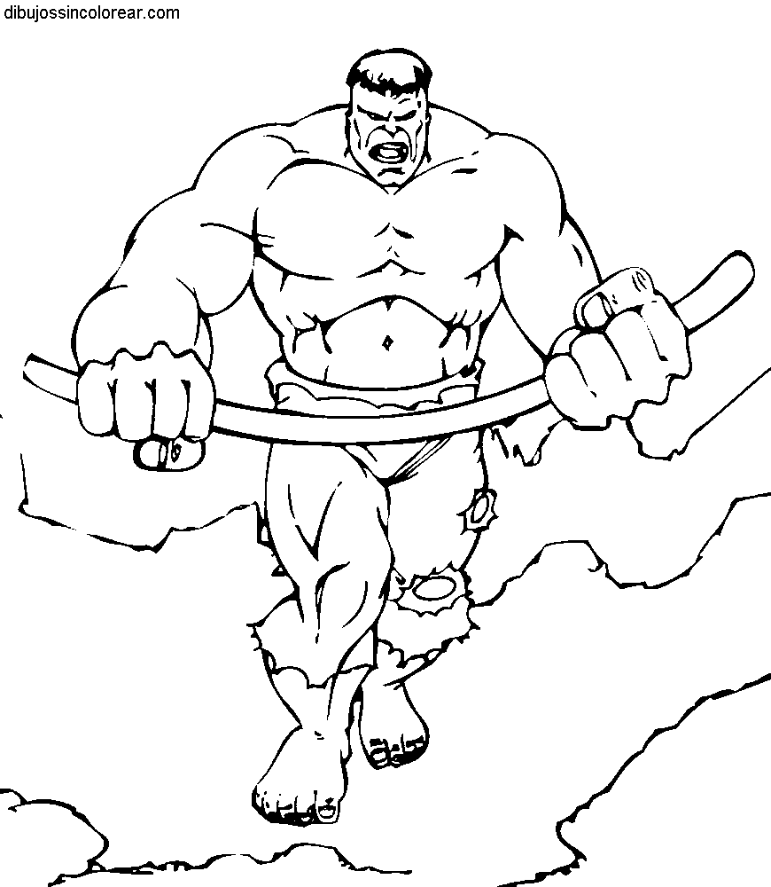 Dibujos Sin Colorear: Dibujos de el Increible Hulk para Colorear