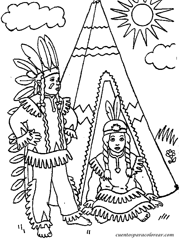 Dibujos para Colorear: Dibujos de Indios
